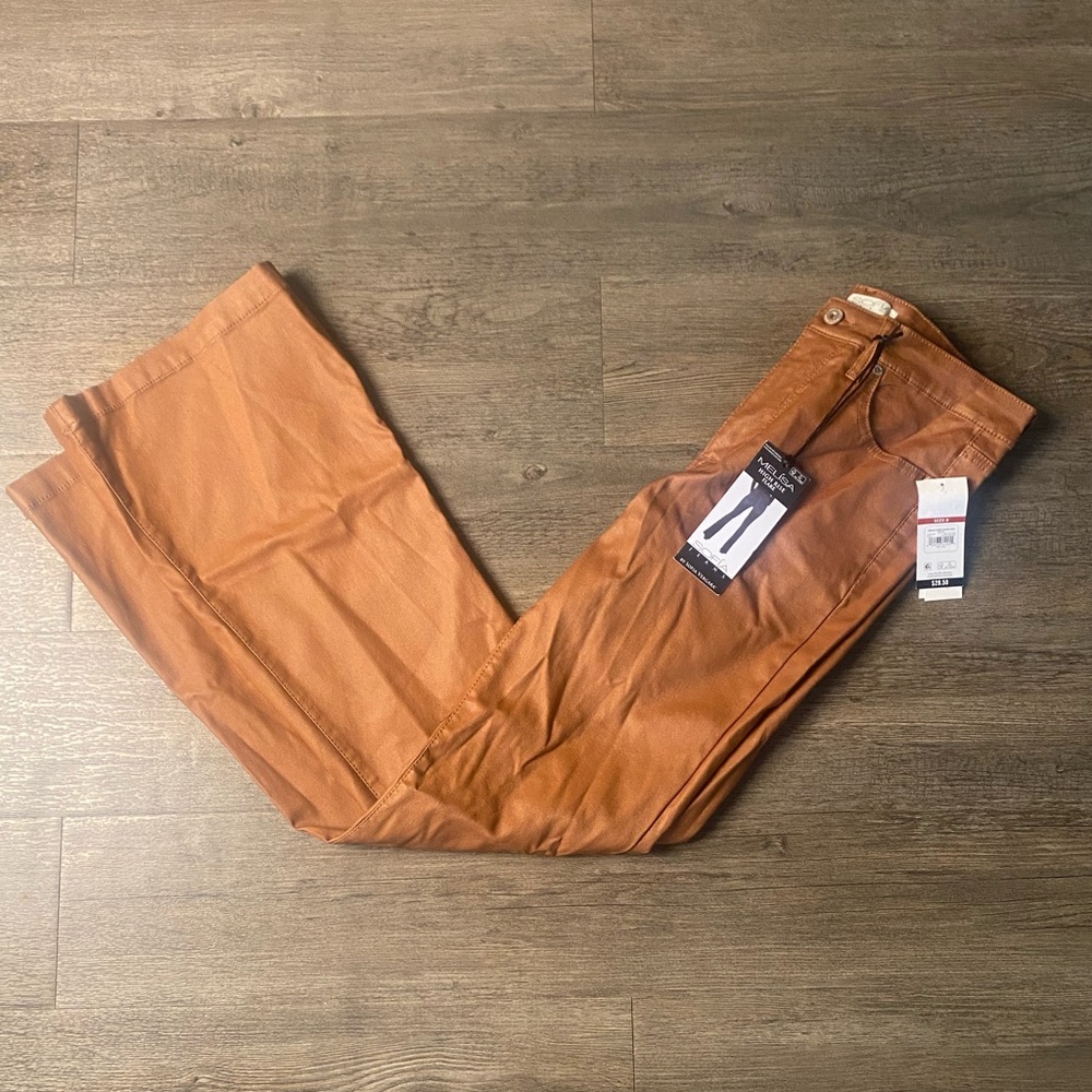 Brown Pleather Flares